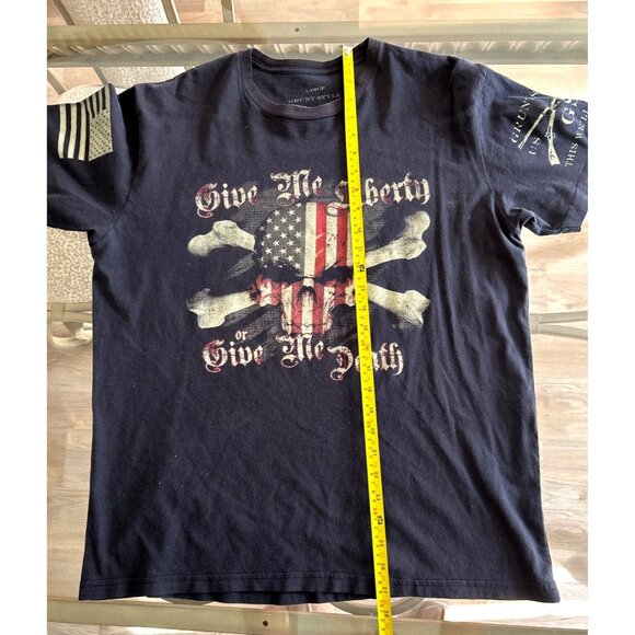Grunt Style Mens Patriotic T-Shirt "Give Me Liberty Or Give Me Death" Large Blac - Picture 4 of 6